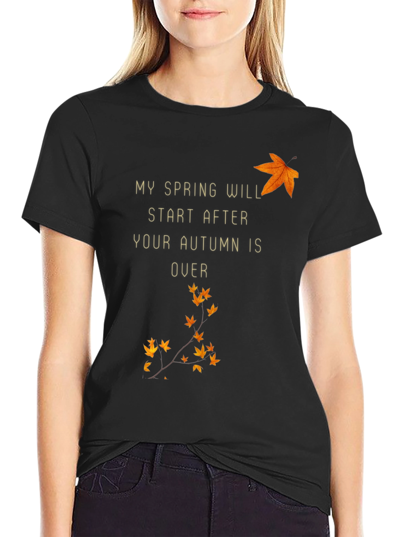 Autumn to Spring Graphic Tee - Black