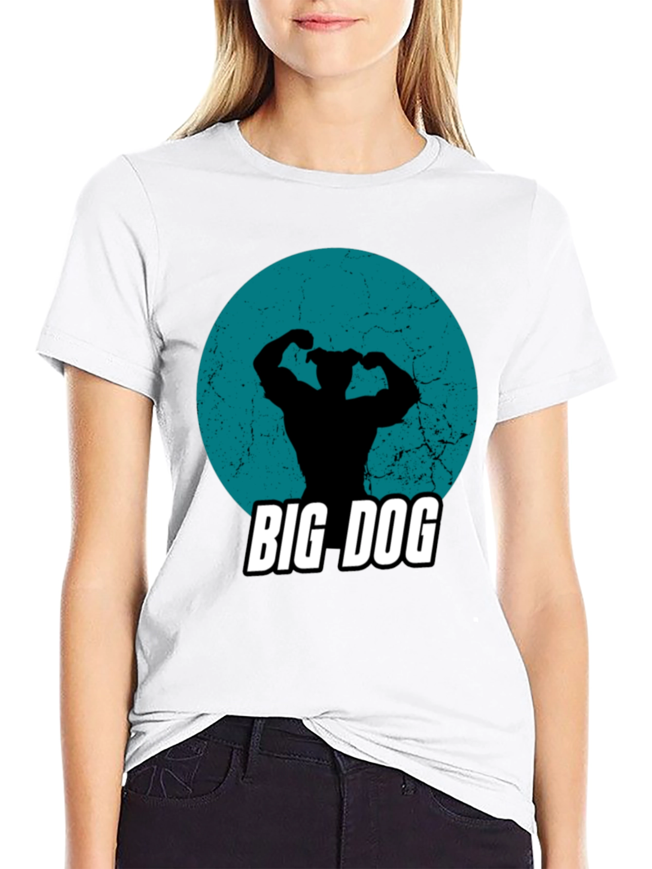Big Dog Graphic Tee - Black Crew Neck