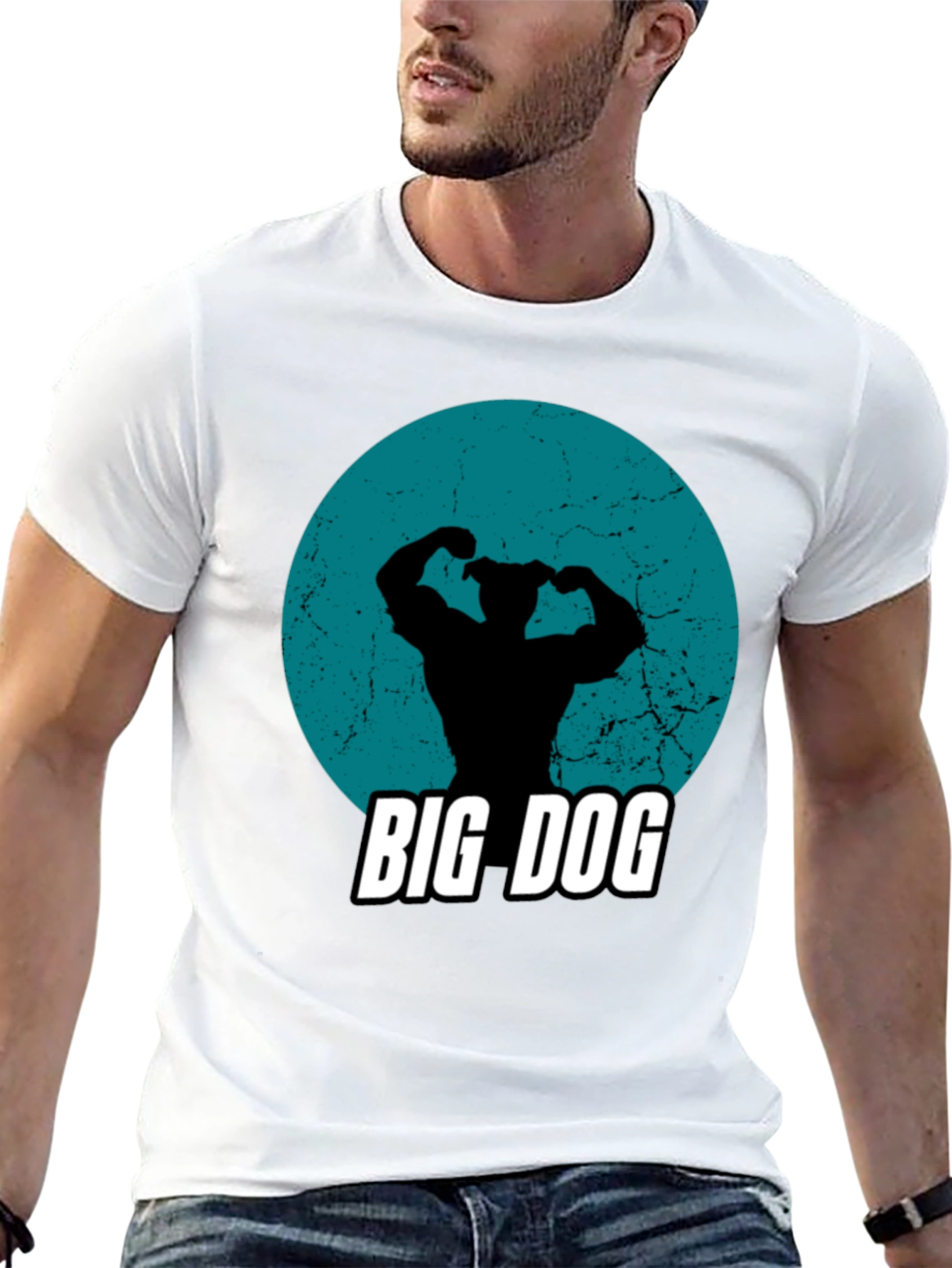 Big Dog Graphic Tee - Black Crew Neck