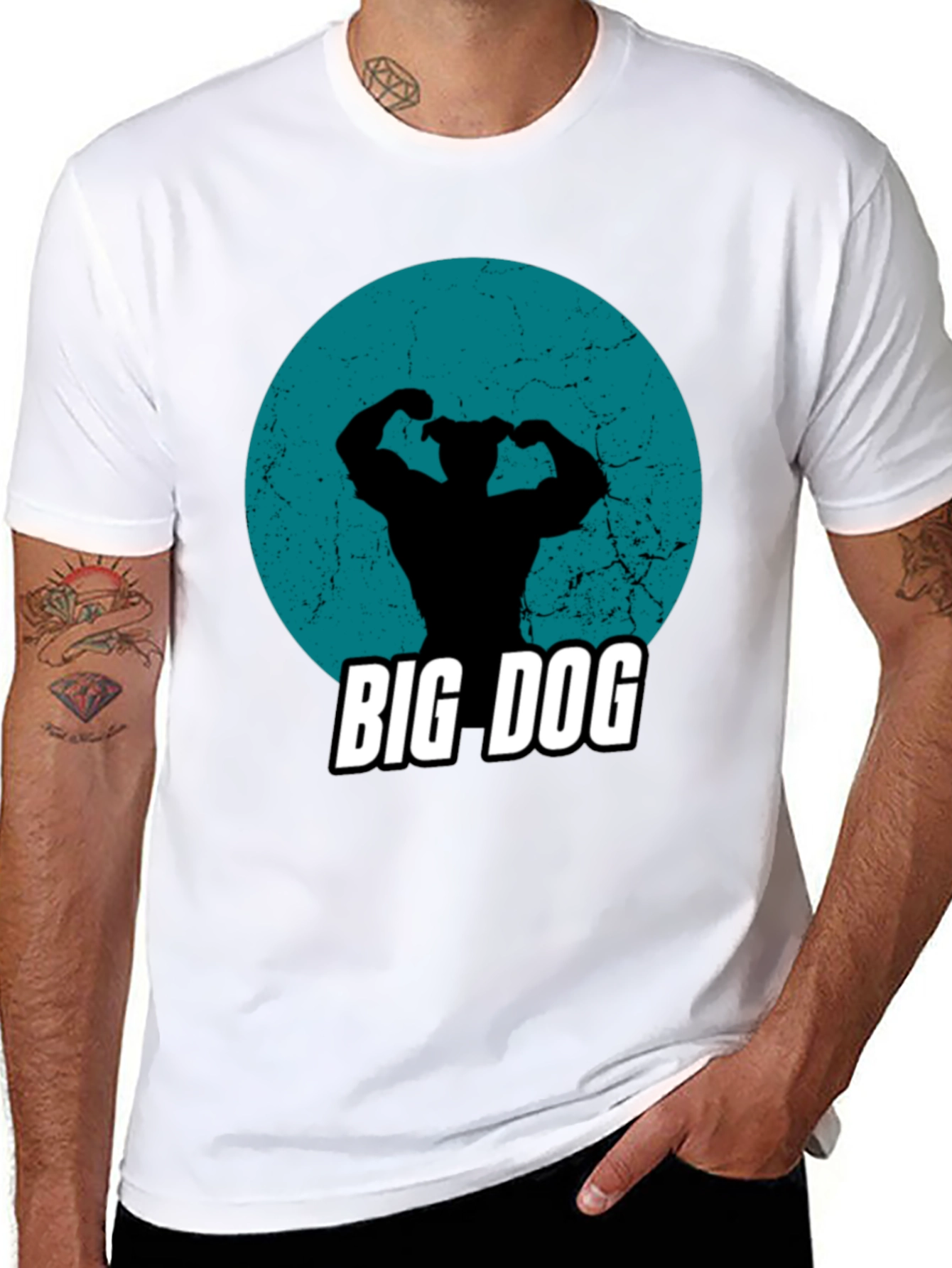 Big Dog Graphic Tee - Black Crew Neck