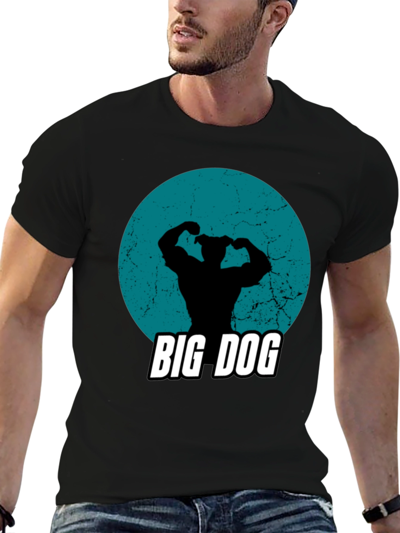 Big Dog Graphic Tee - Black Crew Neck