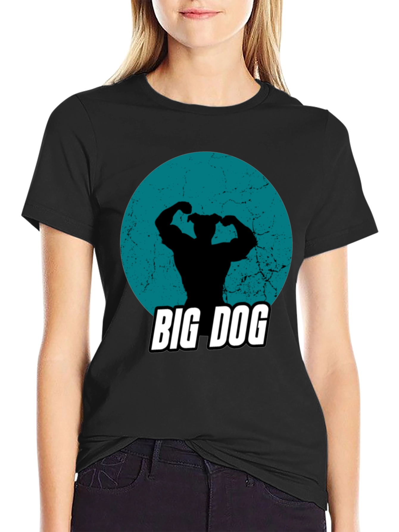 Big Dog Graphic Tee - Black Crew Neck