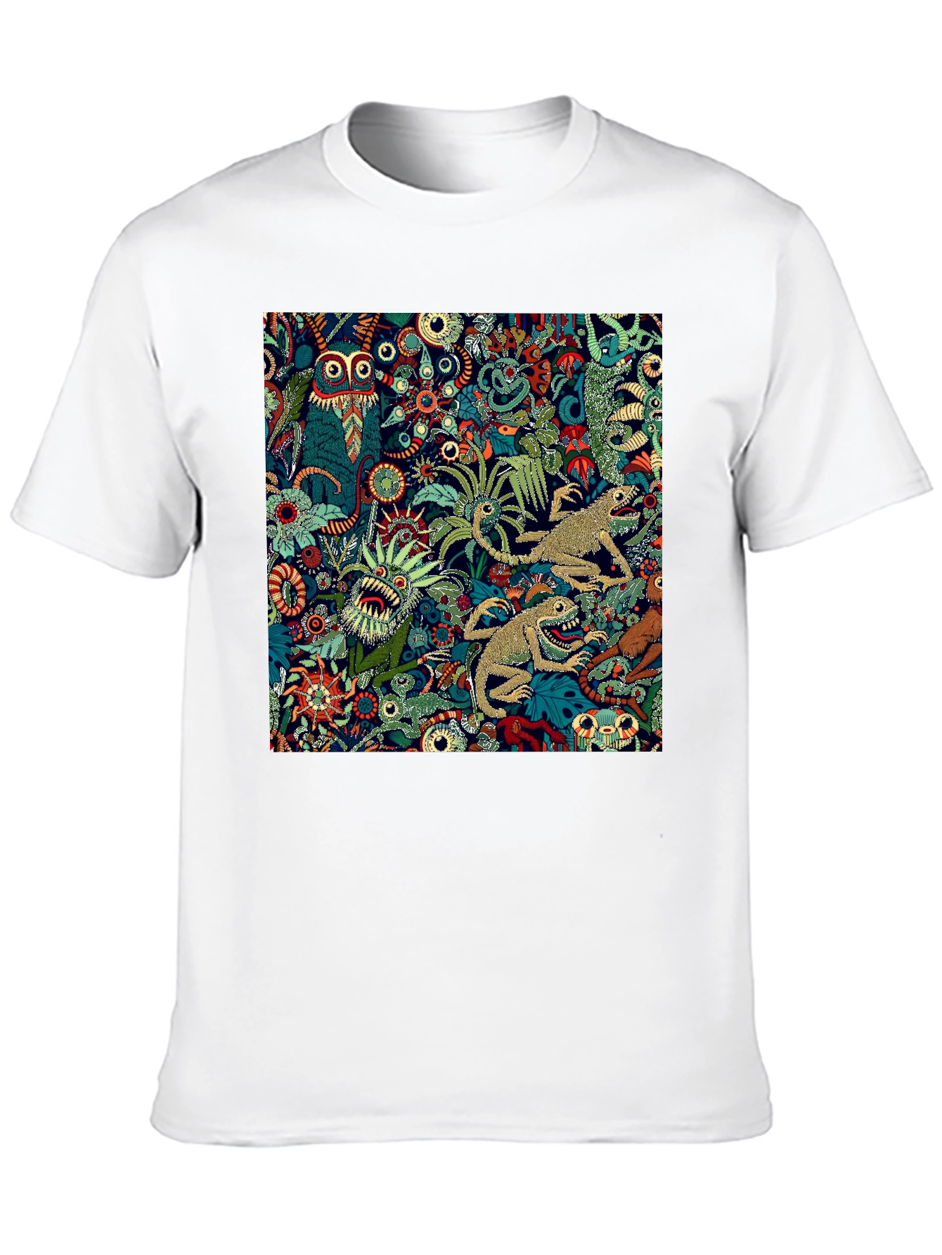 Unique Creature Pattern Tee - Black