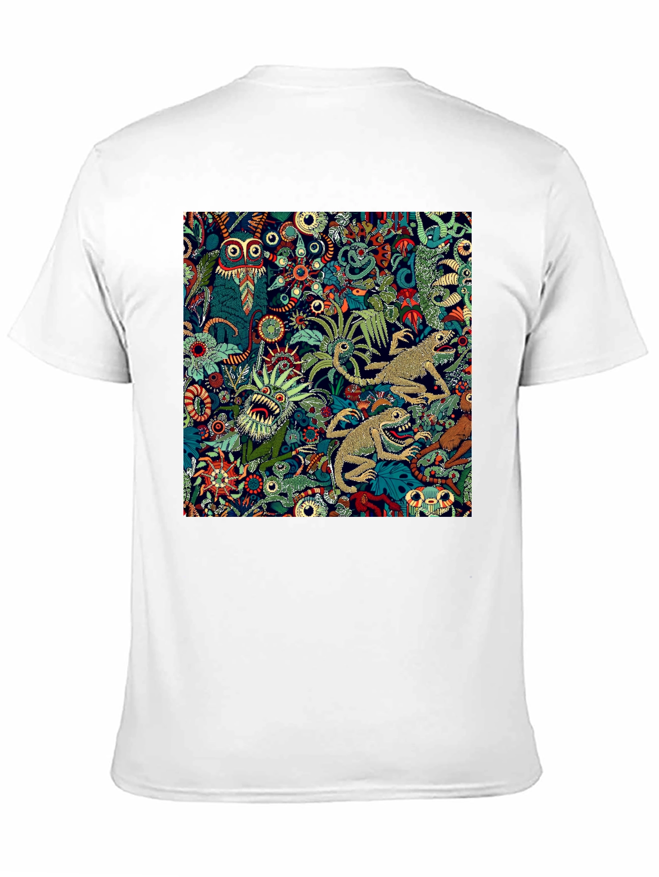 Unique Creature Pattern Tee - Black