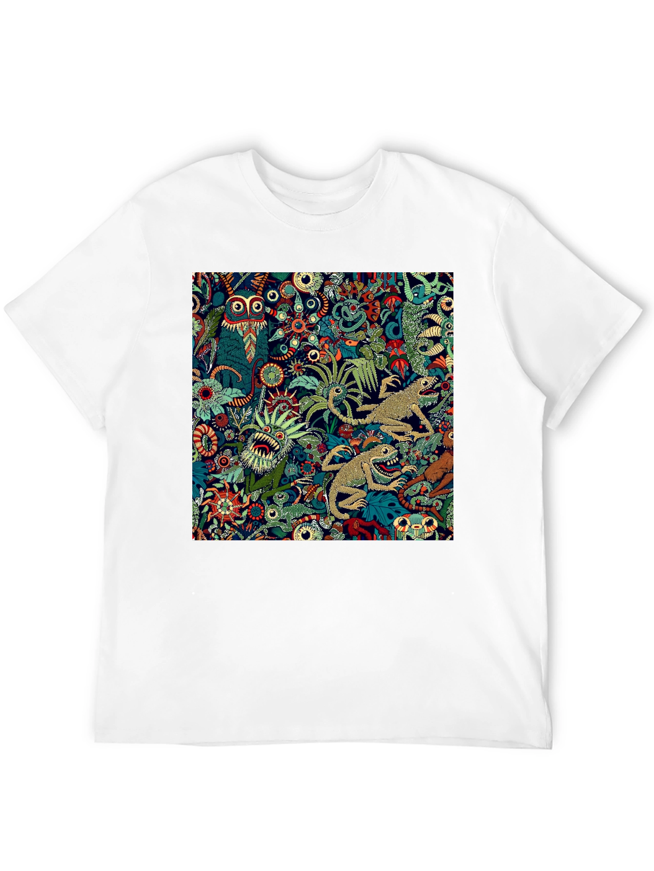 Unique Creature Pattern Tee - Black