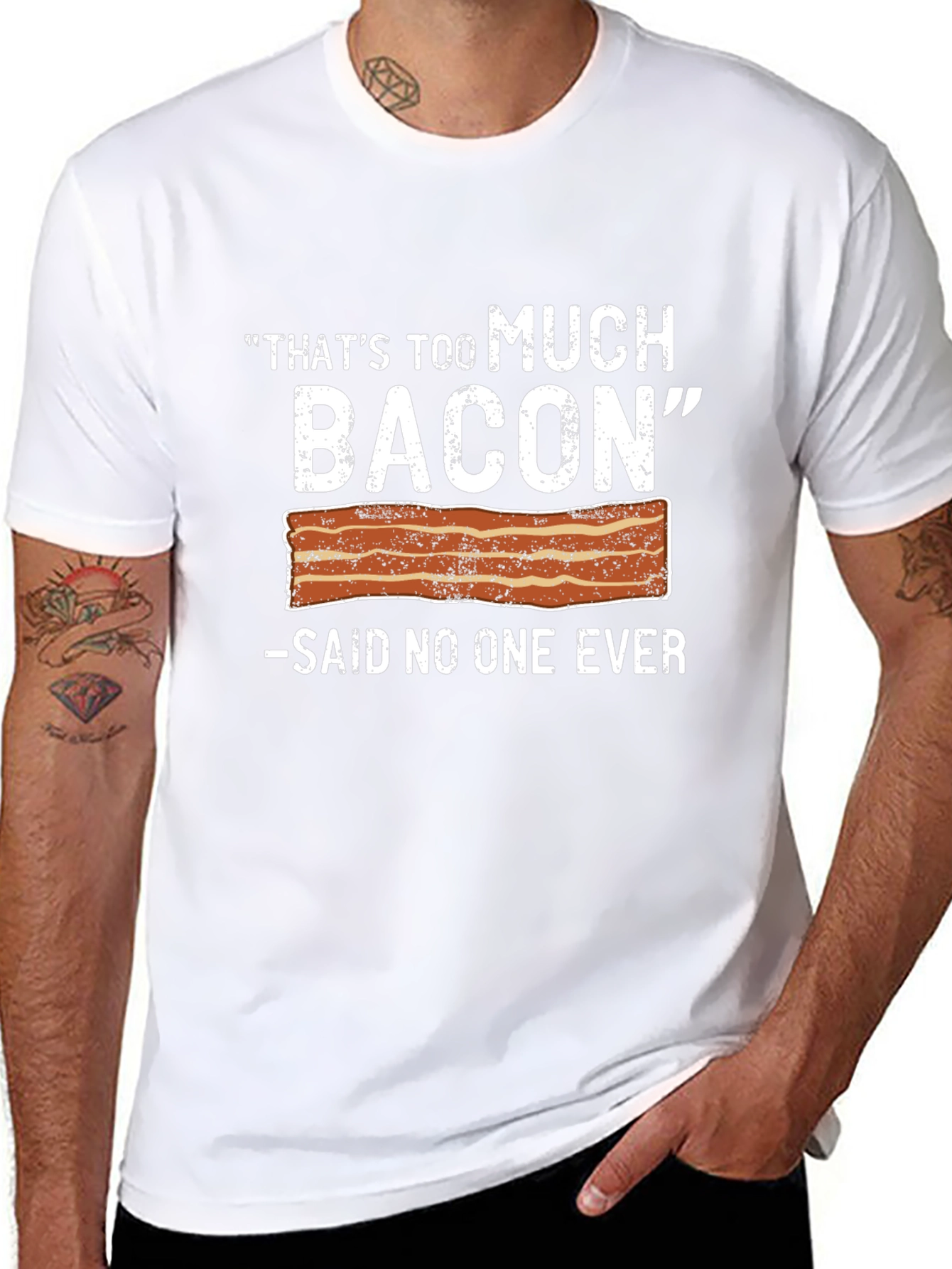 Funny Bacon Lover T-Shirt - Too Much Bacon Tee
