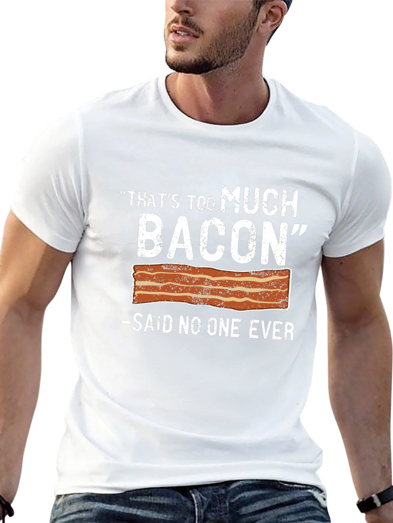 Funny Bacon Lover T-Shirt - Too Much Bacon Tee