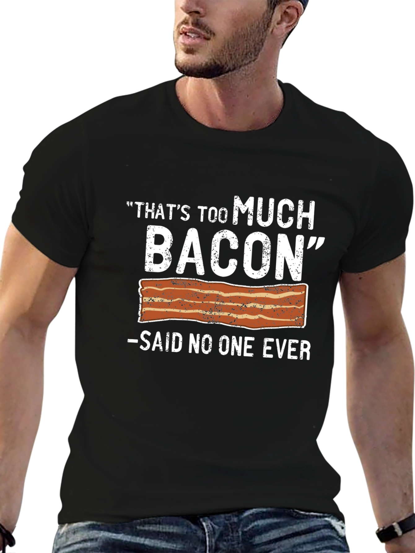 Funny Bacon Lover T-Shirt - Too Much Bacon Tee