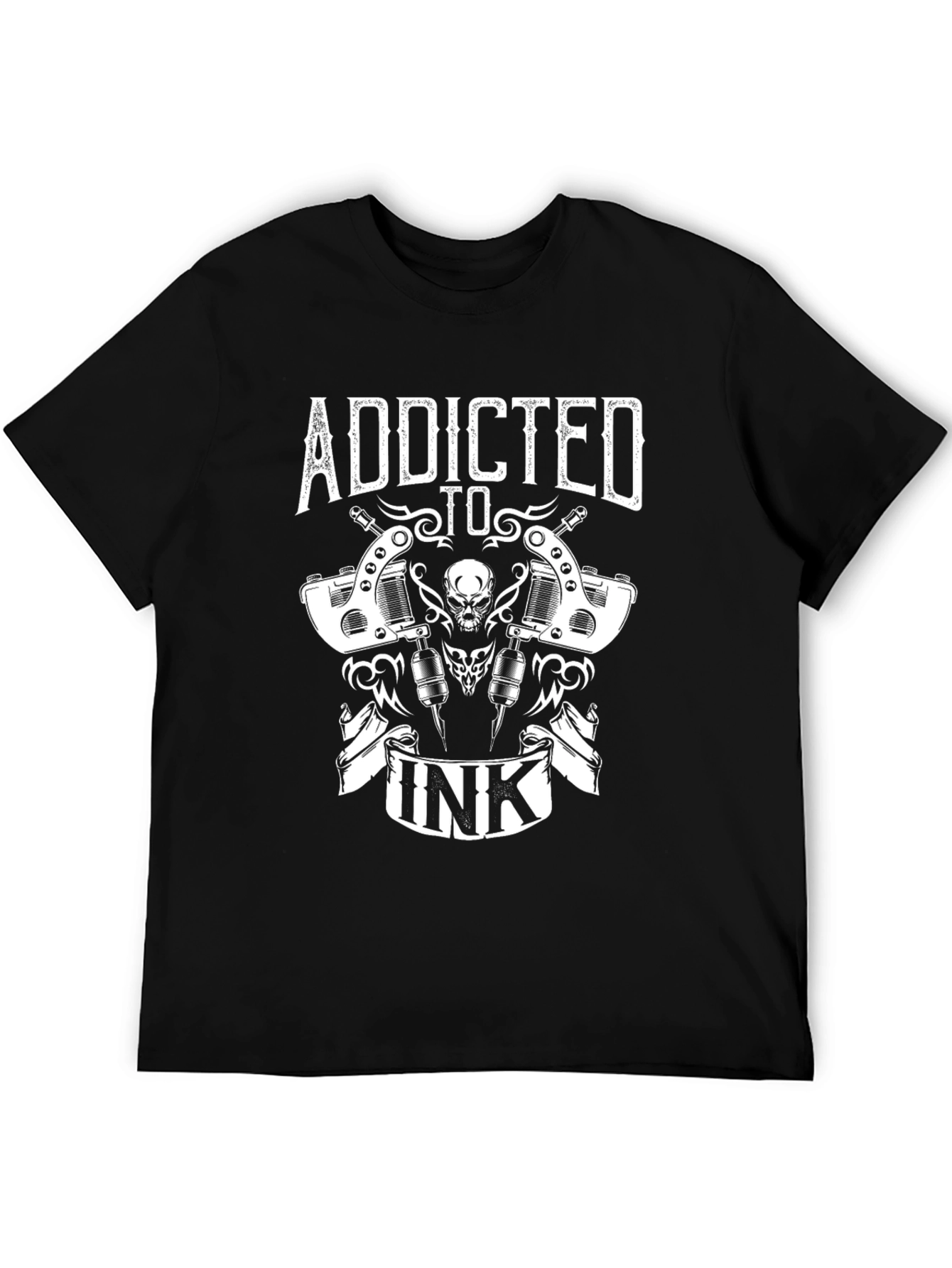Addicted to Ink Black T-Shirt Tattoo Design