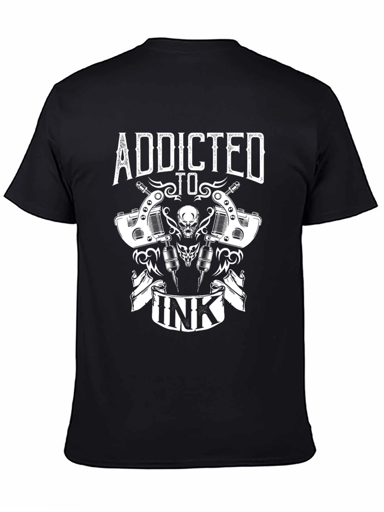 Addicted to Ink Black T-Shirt Tattoo Design