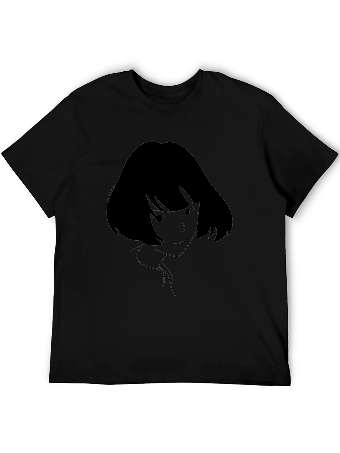 Anime Girl Graphic Black T-Shirt