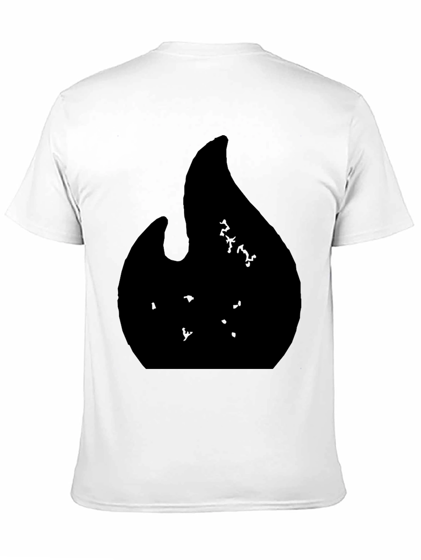 Black Graphic Tee with Abstract Flame Design