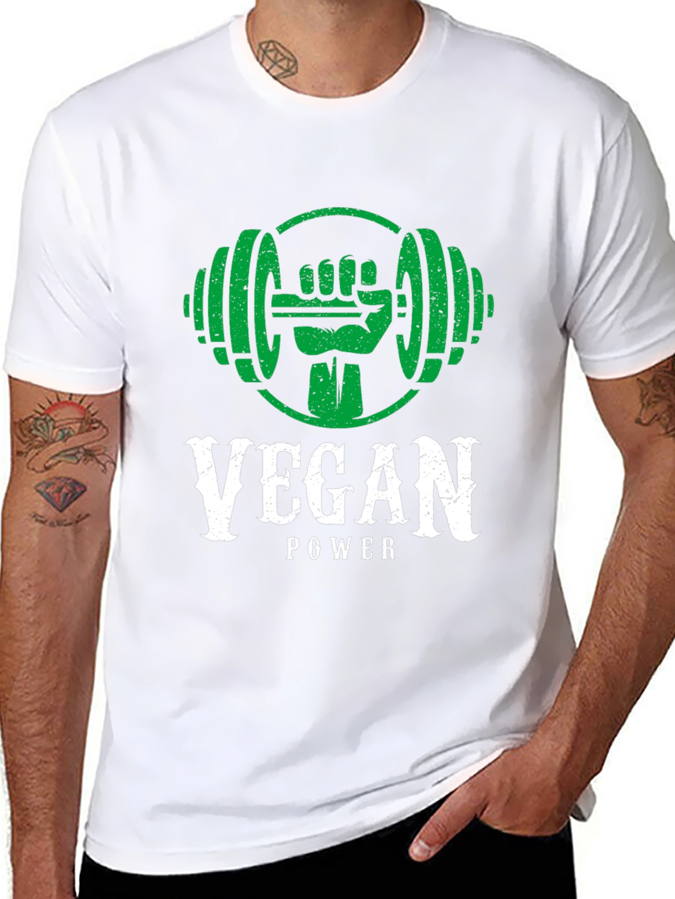 Vegan Power Black T-Shirt - Fitness & Health