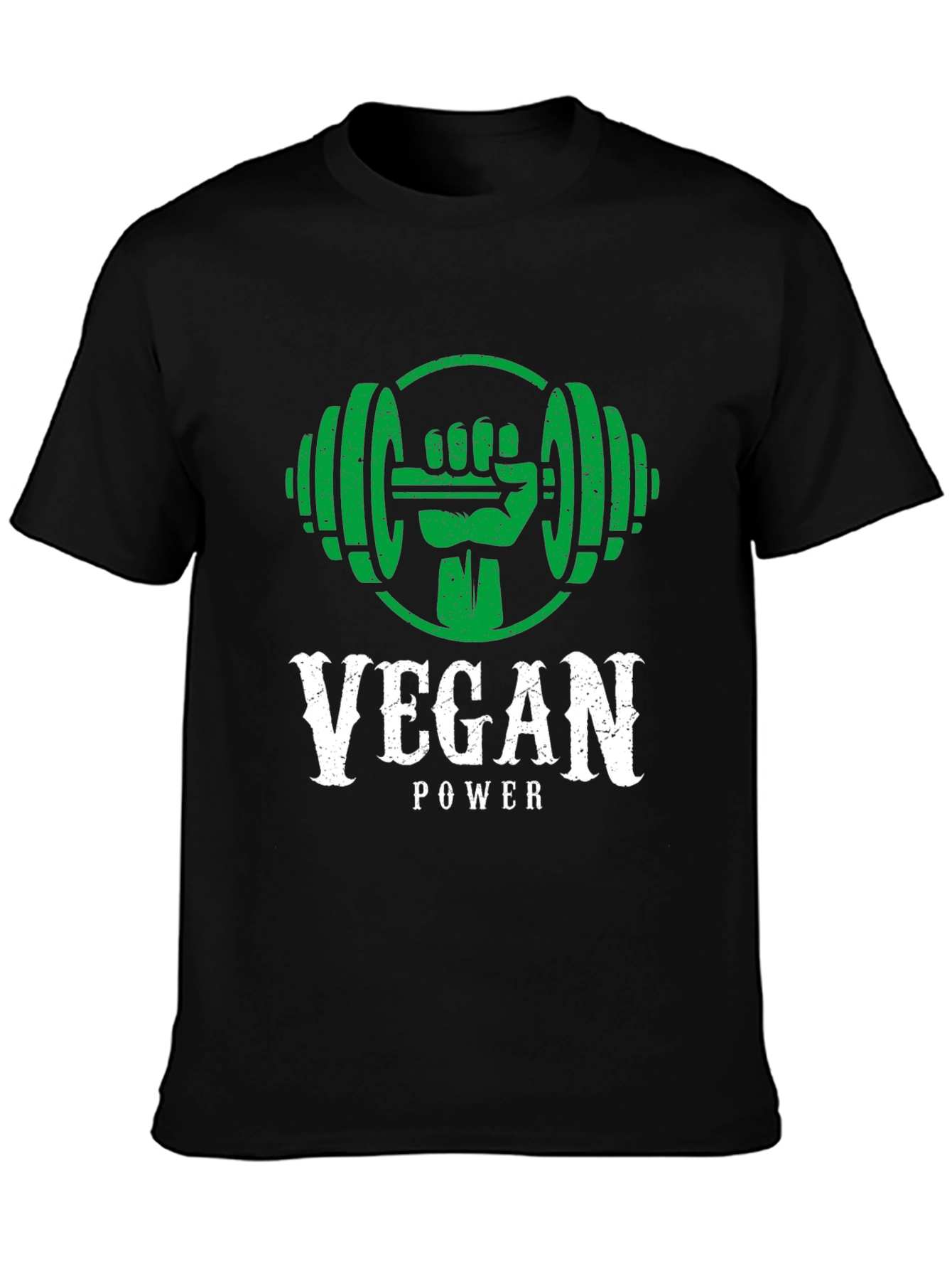 Vegan Power Black T-Shirt - Fitness & Health