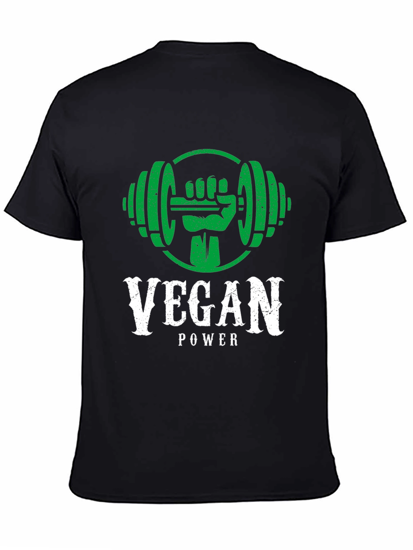 Vegan Power Black T-Shirt - Fitness & Health