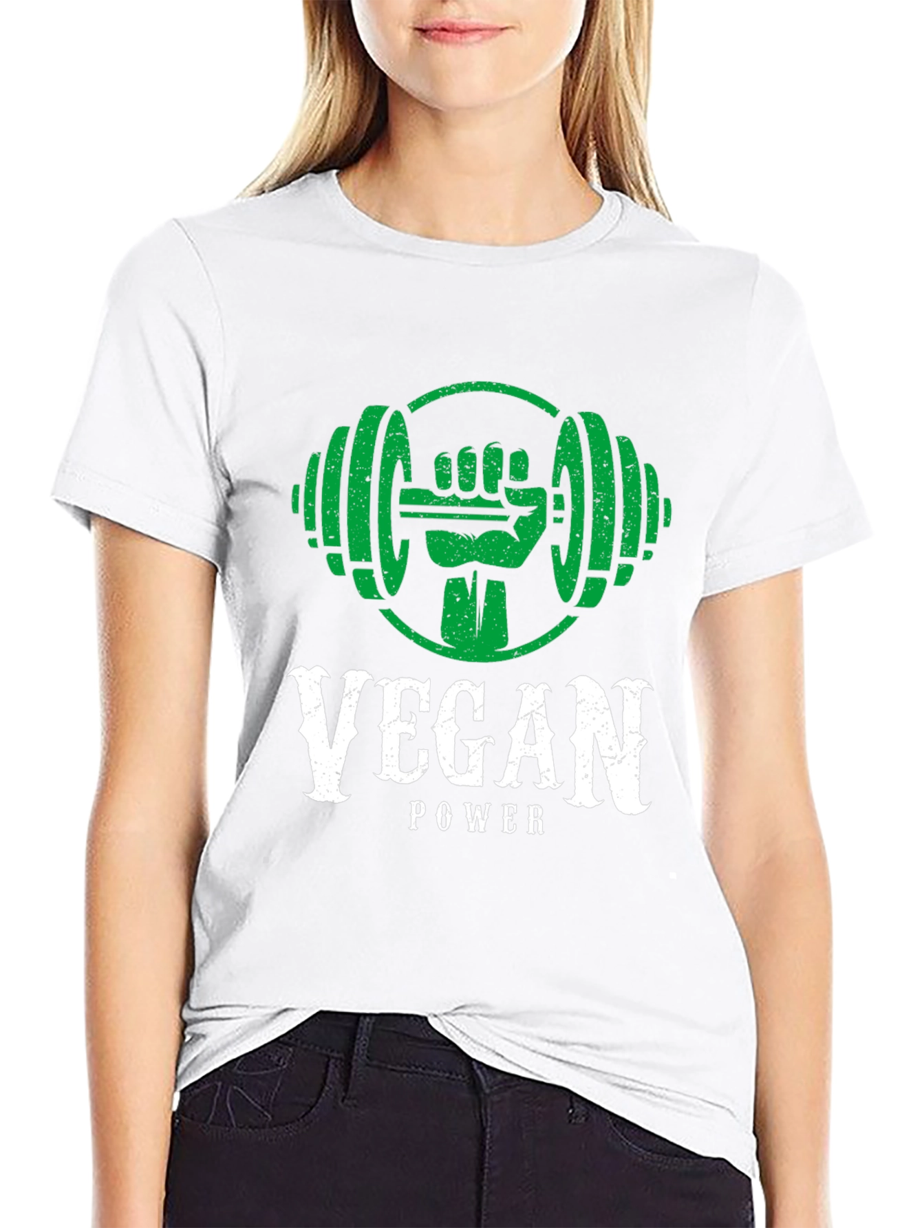 Vegan Power Black T-Shirt - Fitness & Health