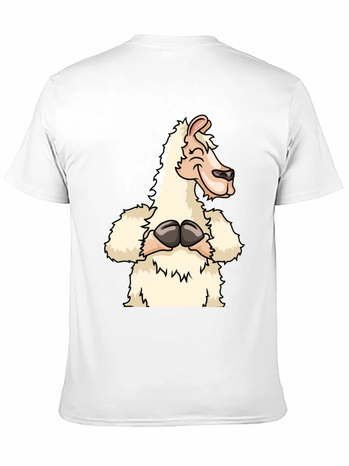 Funny Llama Graphic Tee - Black Cotton T-Shirt