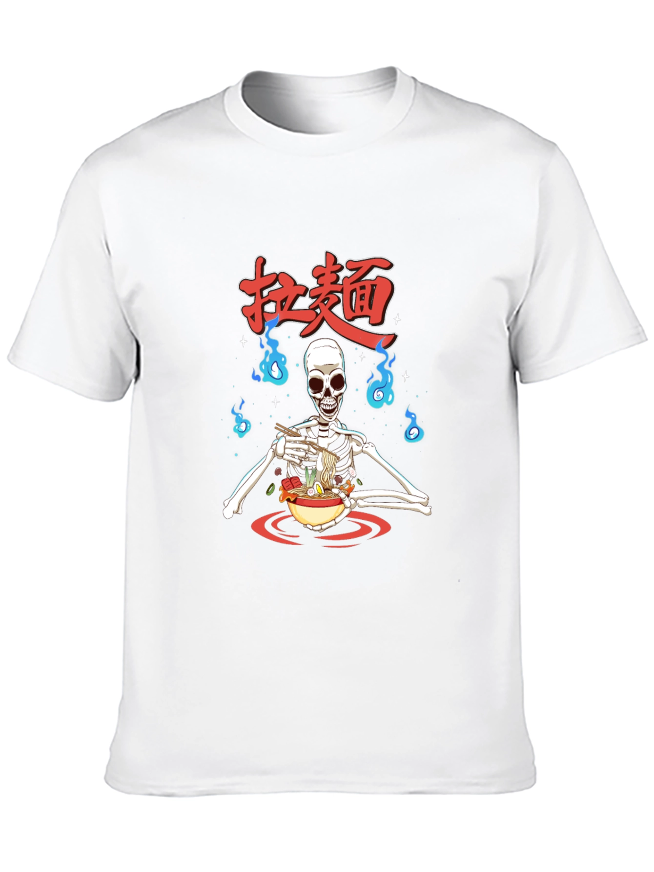 Ramen Skeleton Graphic T-Shirt - Casual Wear