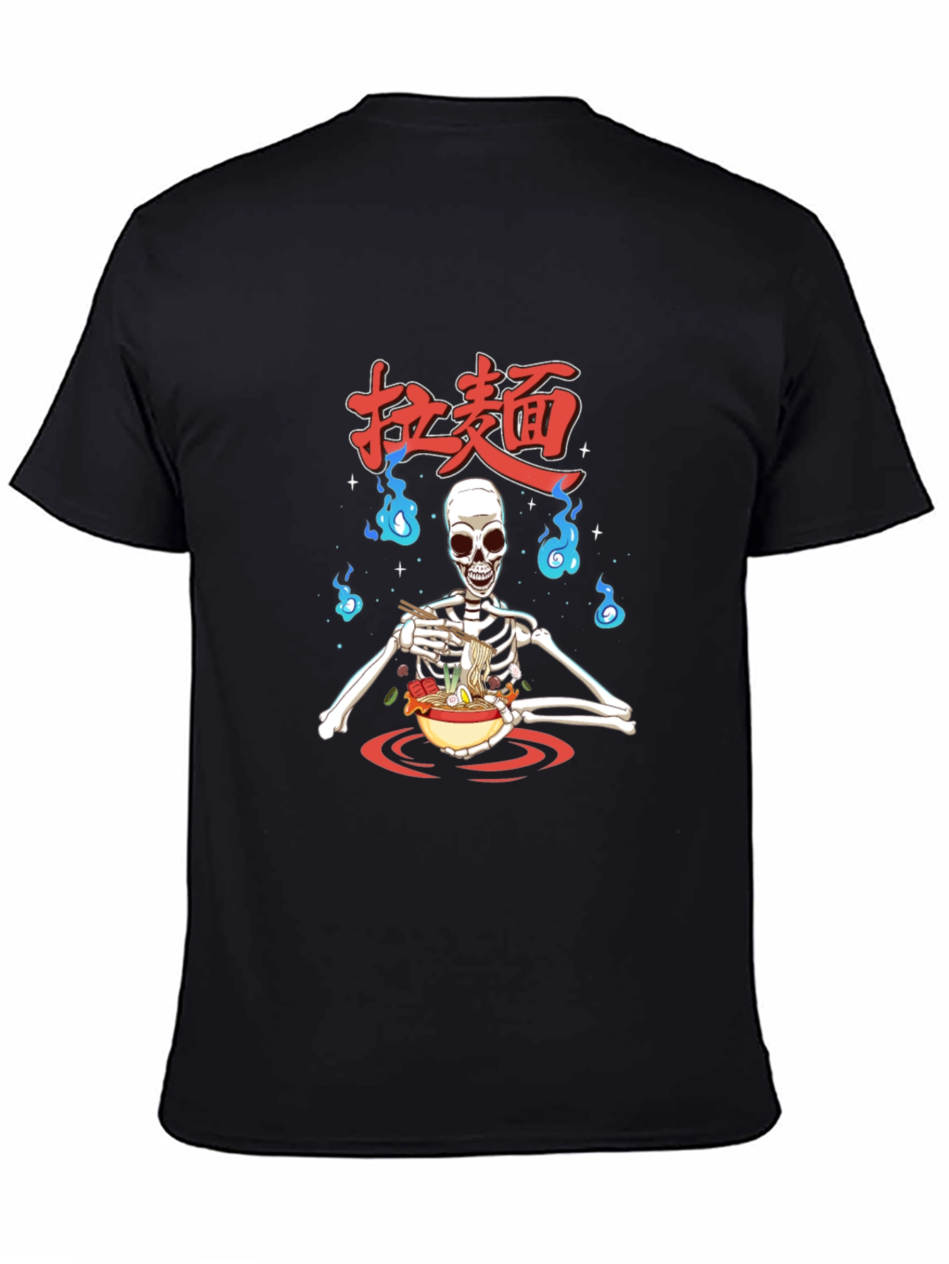 Ramen Skeleton Graphic T-Shirt - Casual Wear