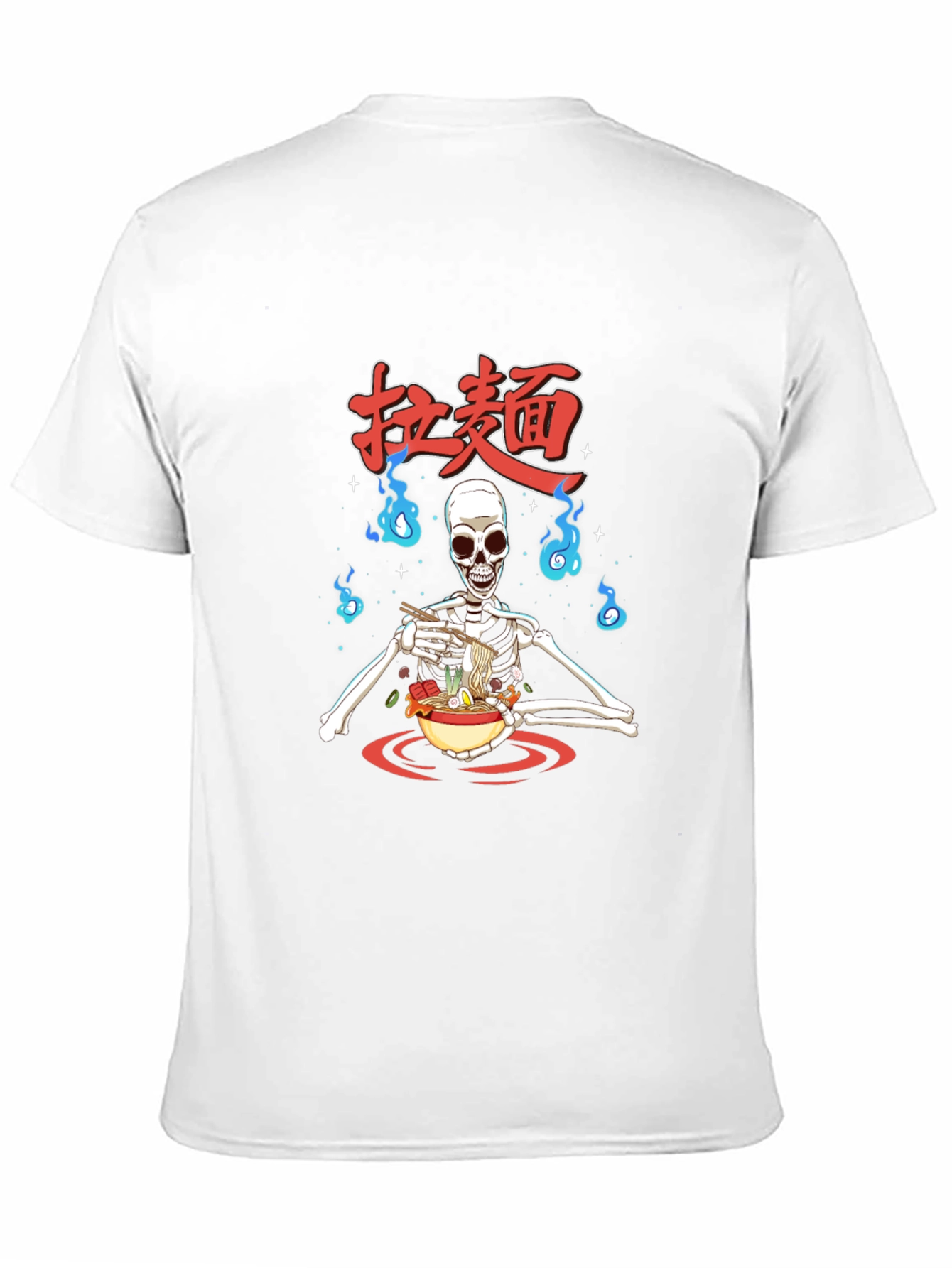 Ramen Skeleton Graphic T-Shirt - Casual Wear