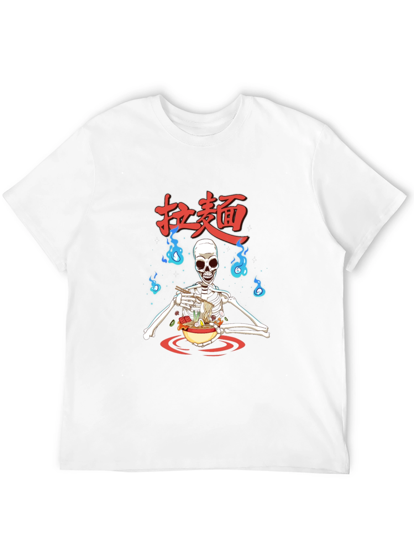 Ramen Skeleton Graphic T-Shirt - Casual Wear