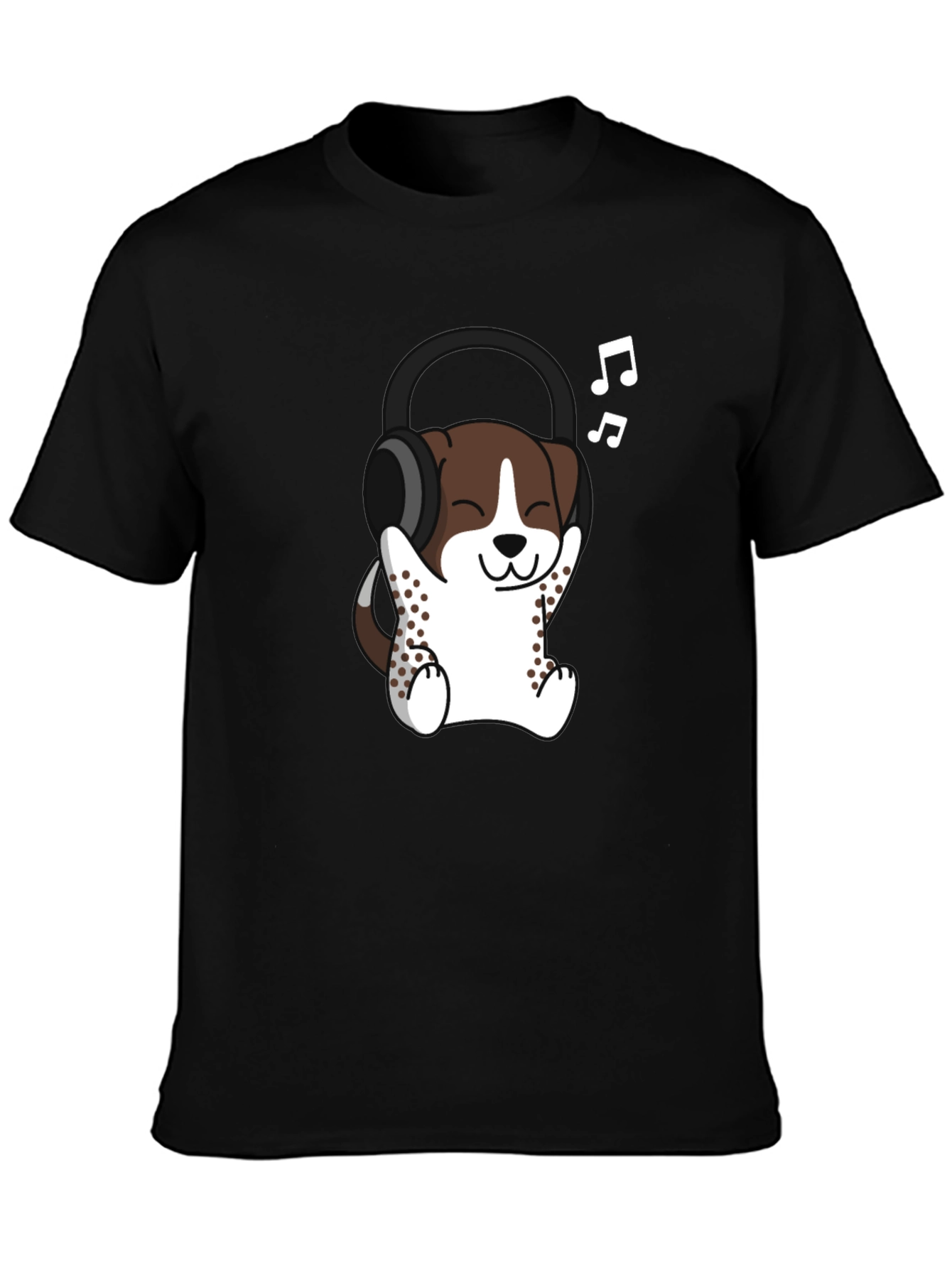 Cool Dog with Headphones Graphic Tee