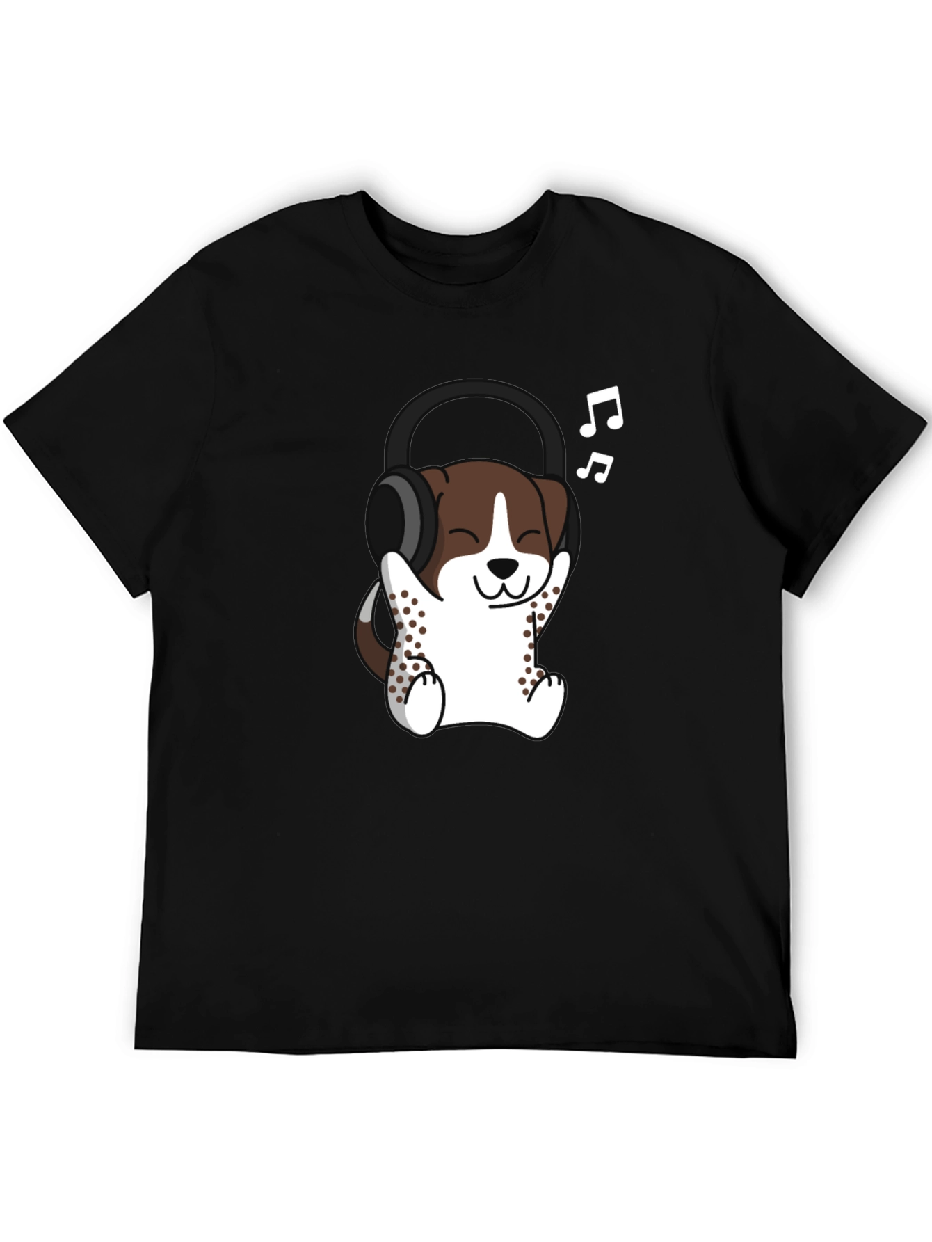 Cool Dog with Headphones Graphic Tee