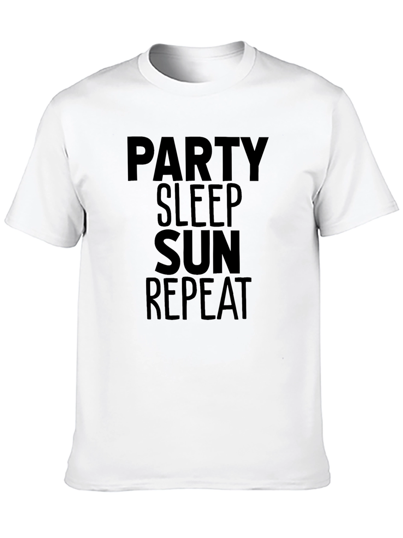 Party Sleep Sun Repeat Black Graphic Tee
