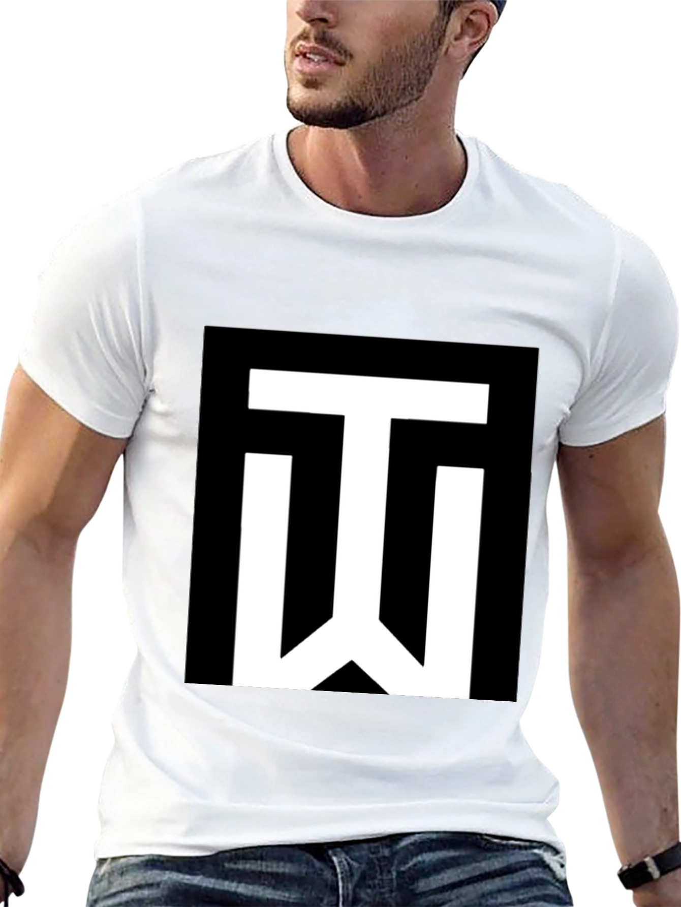 Black T-Shirt with White TW Logo