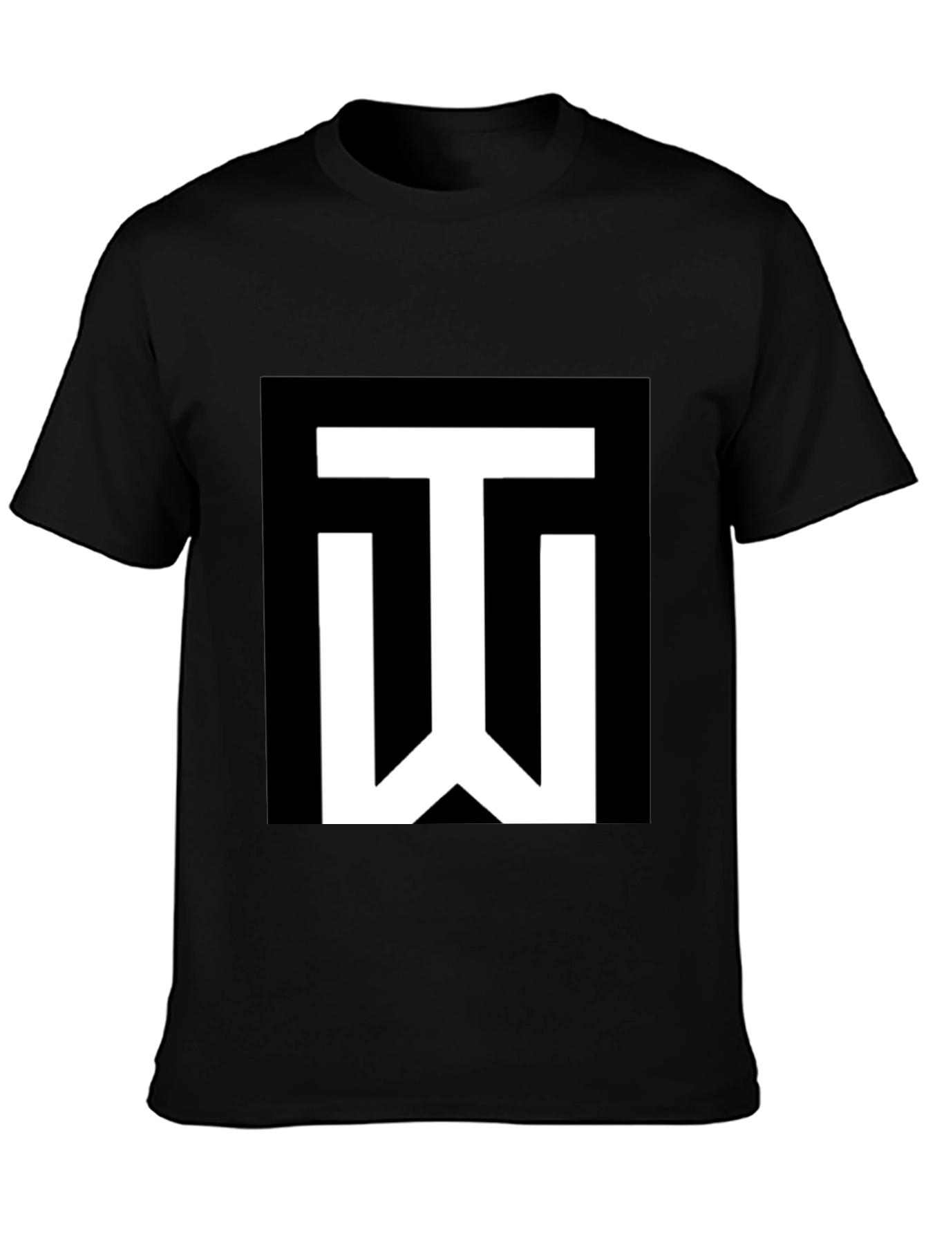 Black T-Shirt with White TW Logo