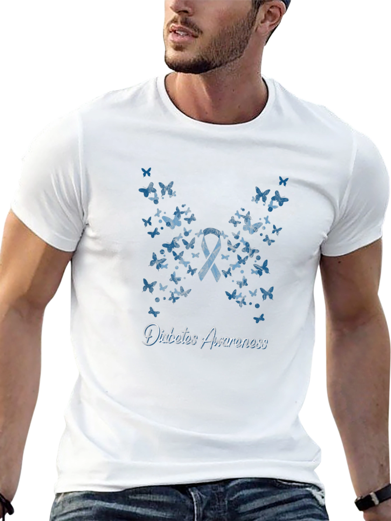 Diabetes Awareness Butterfly Ribbon T-Shirt