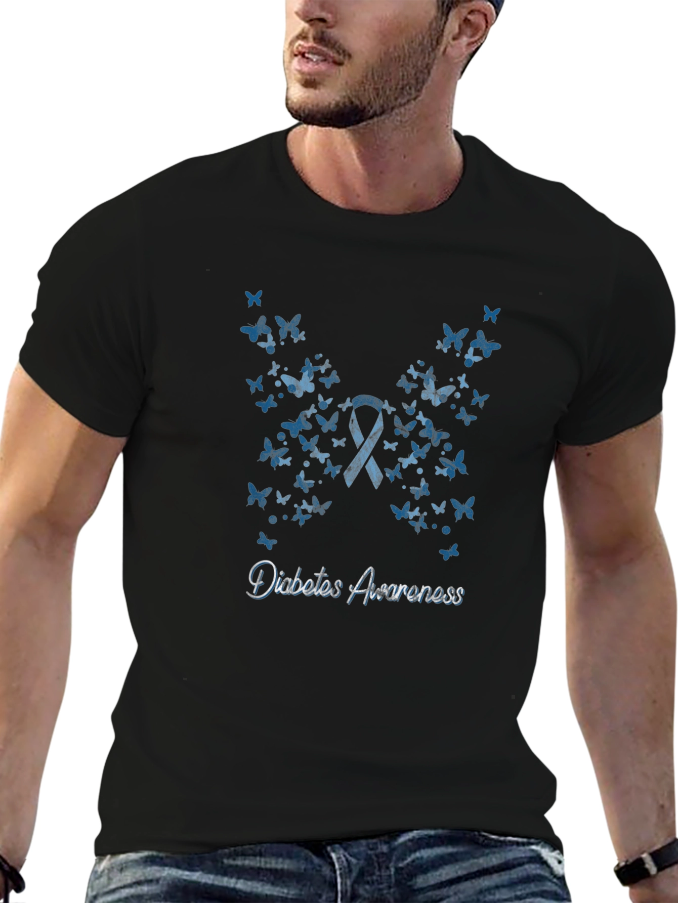 Diabetes Awareness Butterfly Ribbon T-Shirt