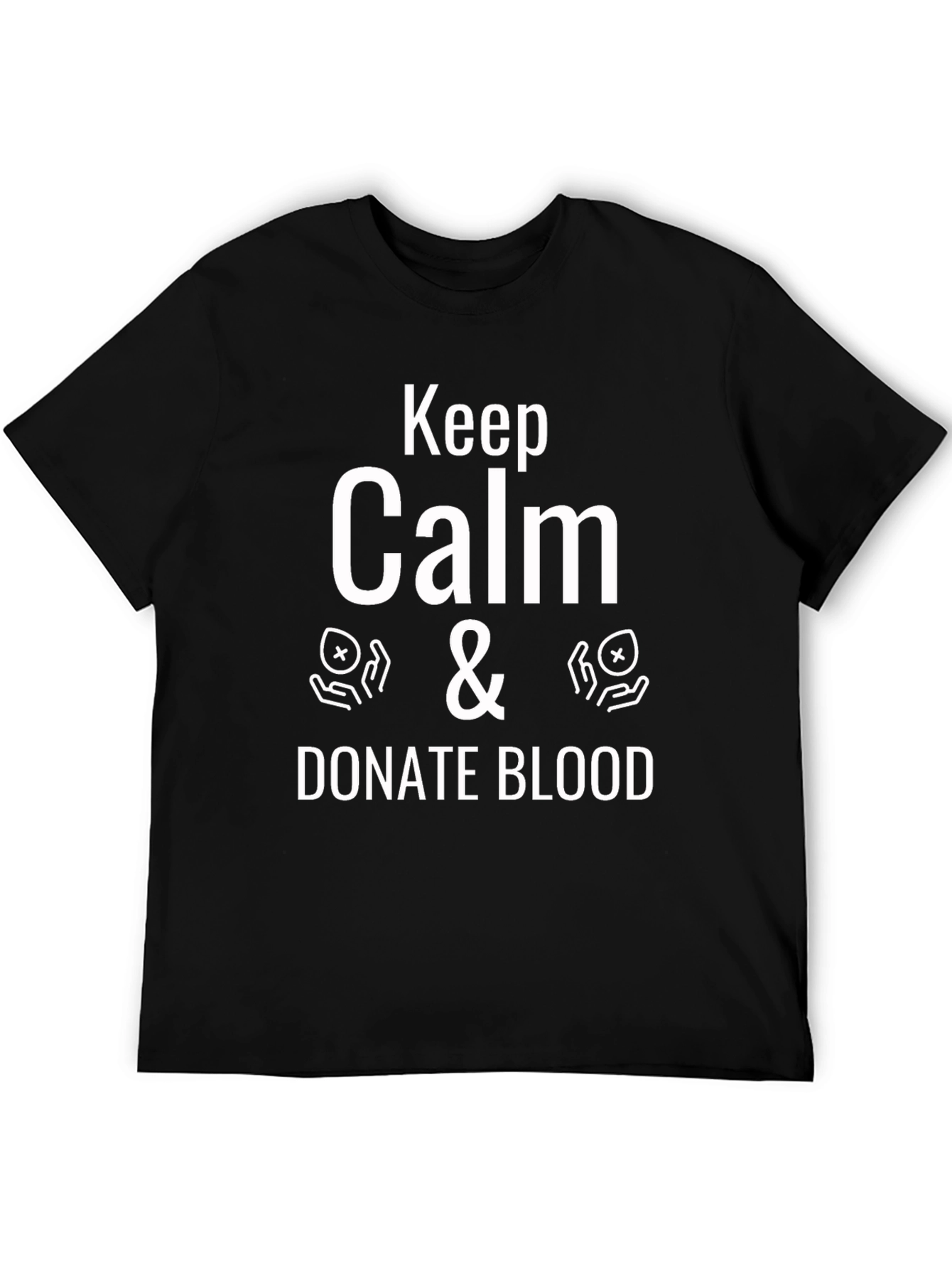 Keep Calm Donate Blood T-Shirt - Black Cotton Tee