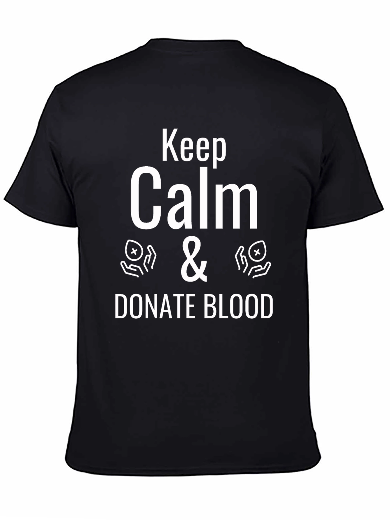 Keep Calm Donate Blood T-Shirt - Black Cotton Tee