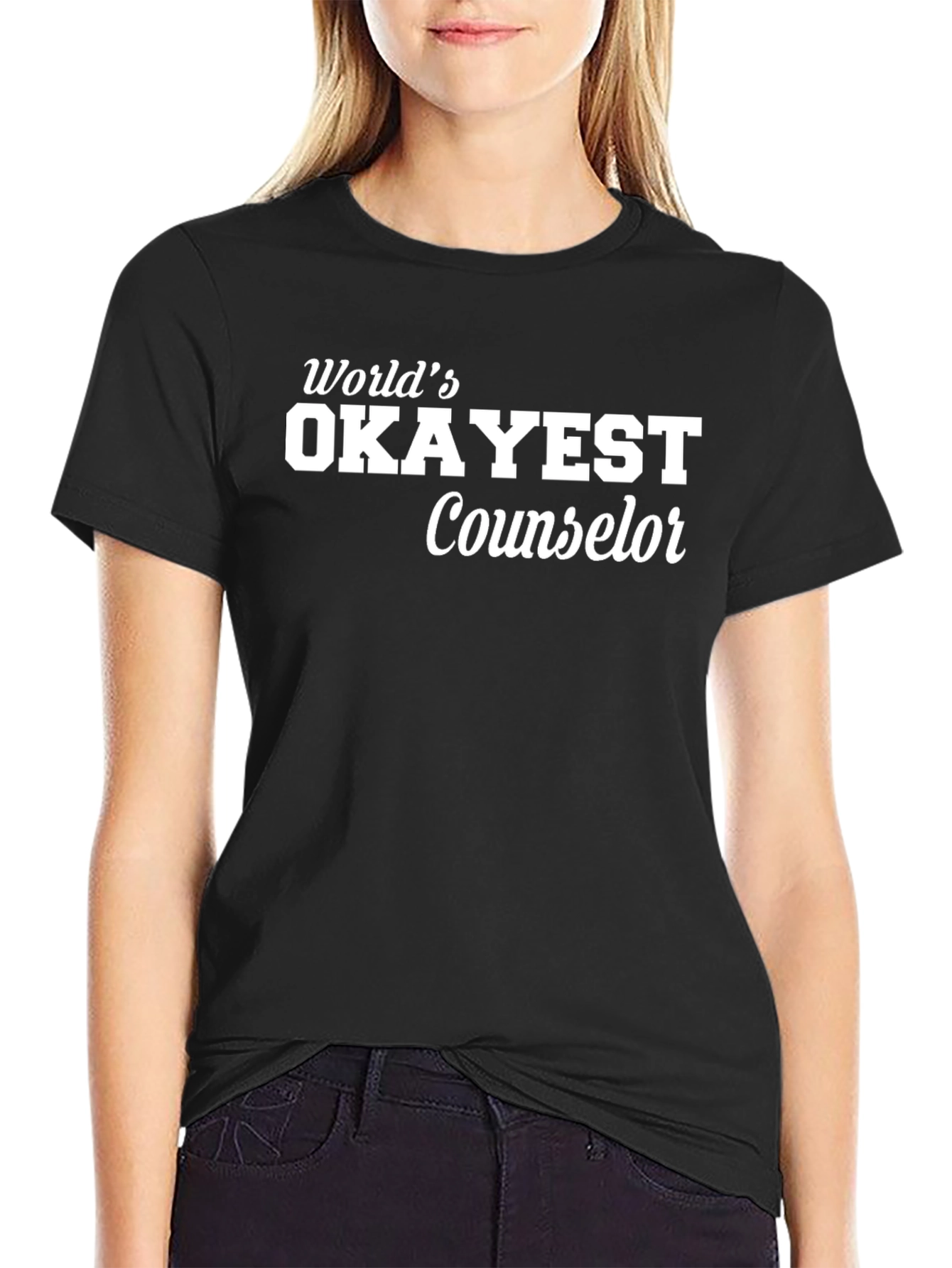 Worlds Okayest Counselor T-Shirt - Funny Tee