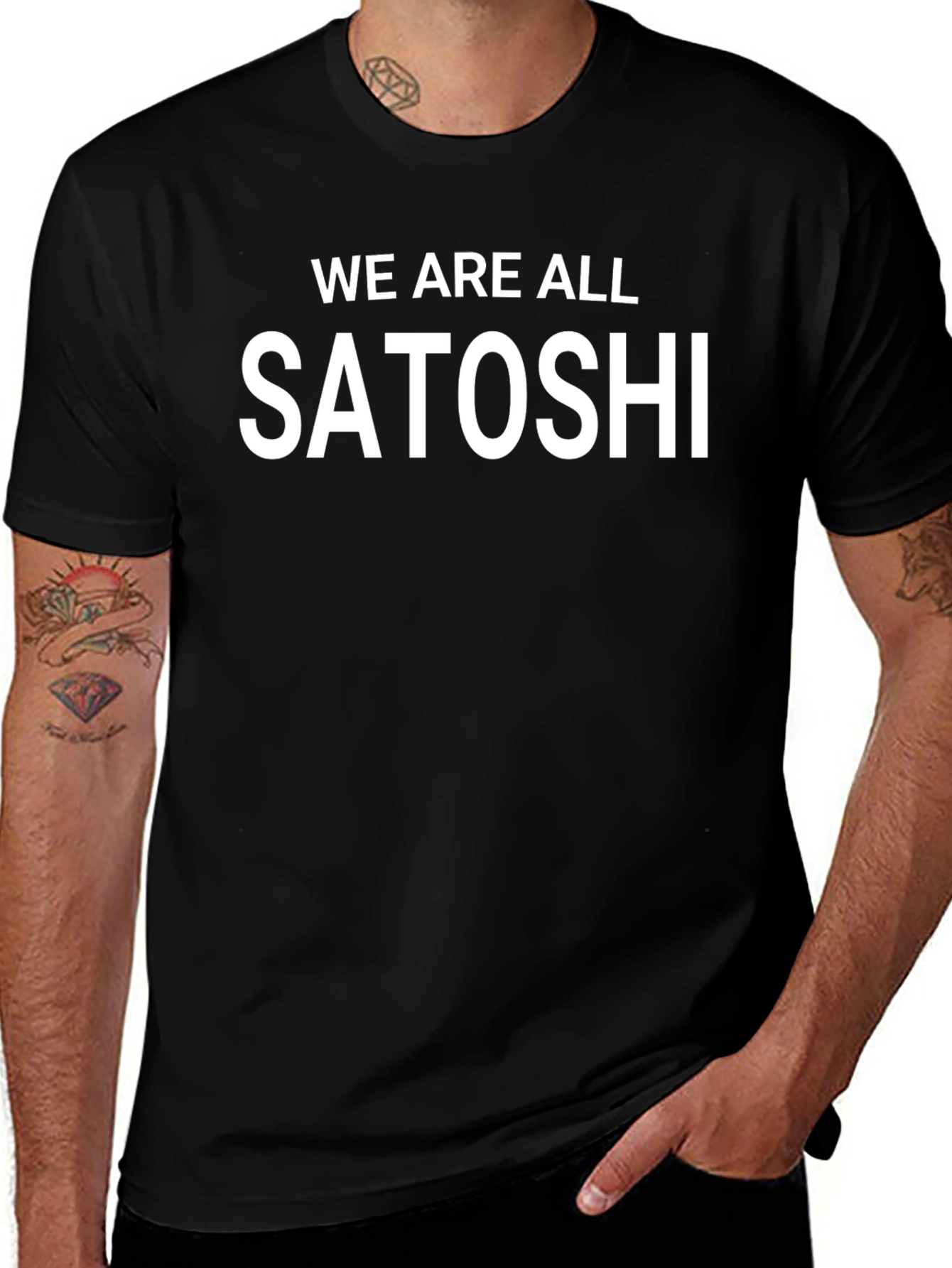 We Are All Satoshi Crypto T-Shirt - Black