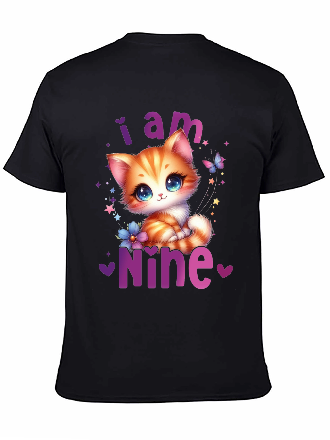 Cute Kitten I am Nine Birthday T-Shirt