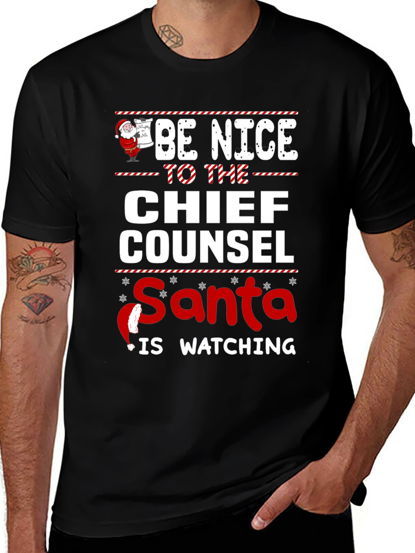 Be Nice to The Chief Counsel Santa Watching T-Shirt