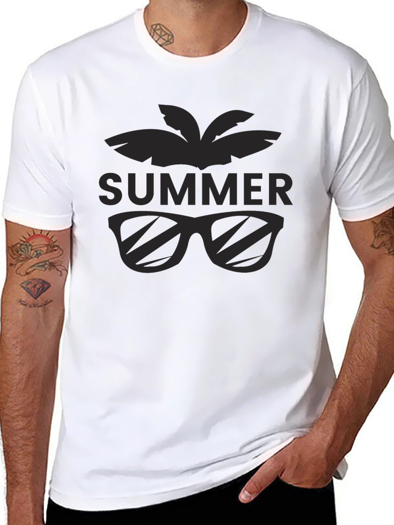 Summer Vibes Tee - Palm Tree Sunglasses Graphic T-Shirt