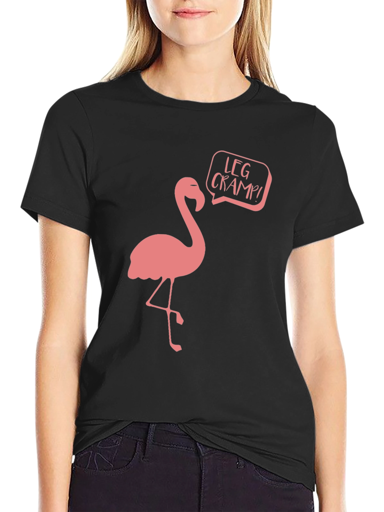 Flamingo Leg Cramp Funny Graphic T-Shirt