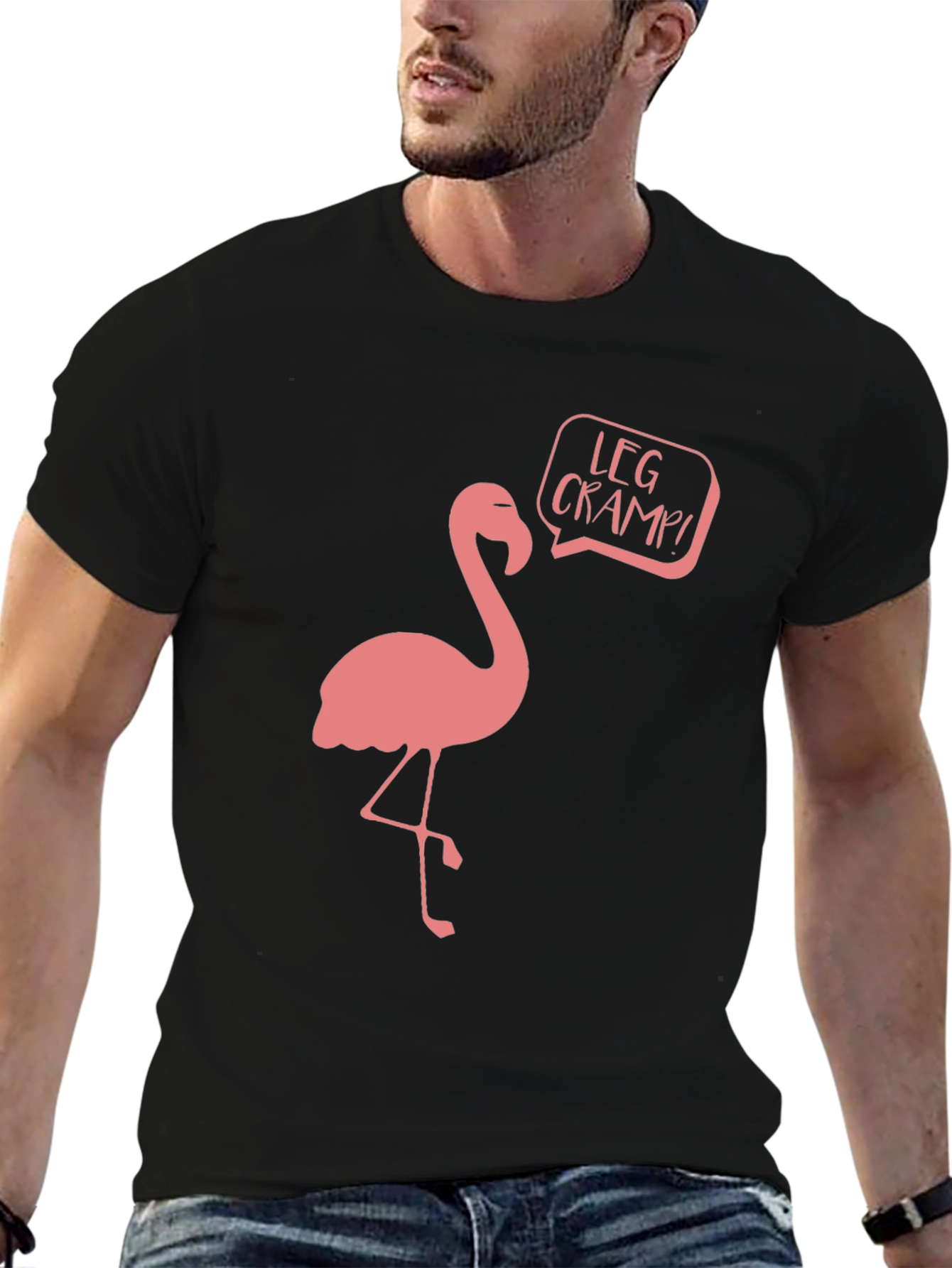 Flamingo Leg Cramp Funny Graphic T-Shirt