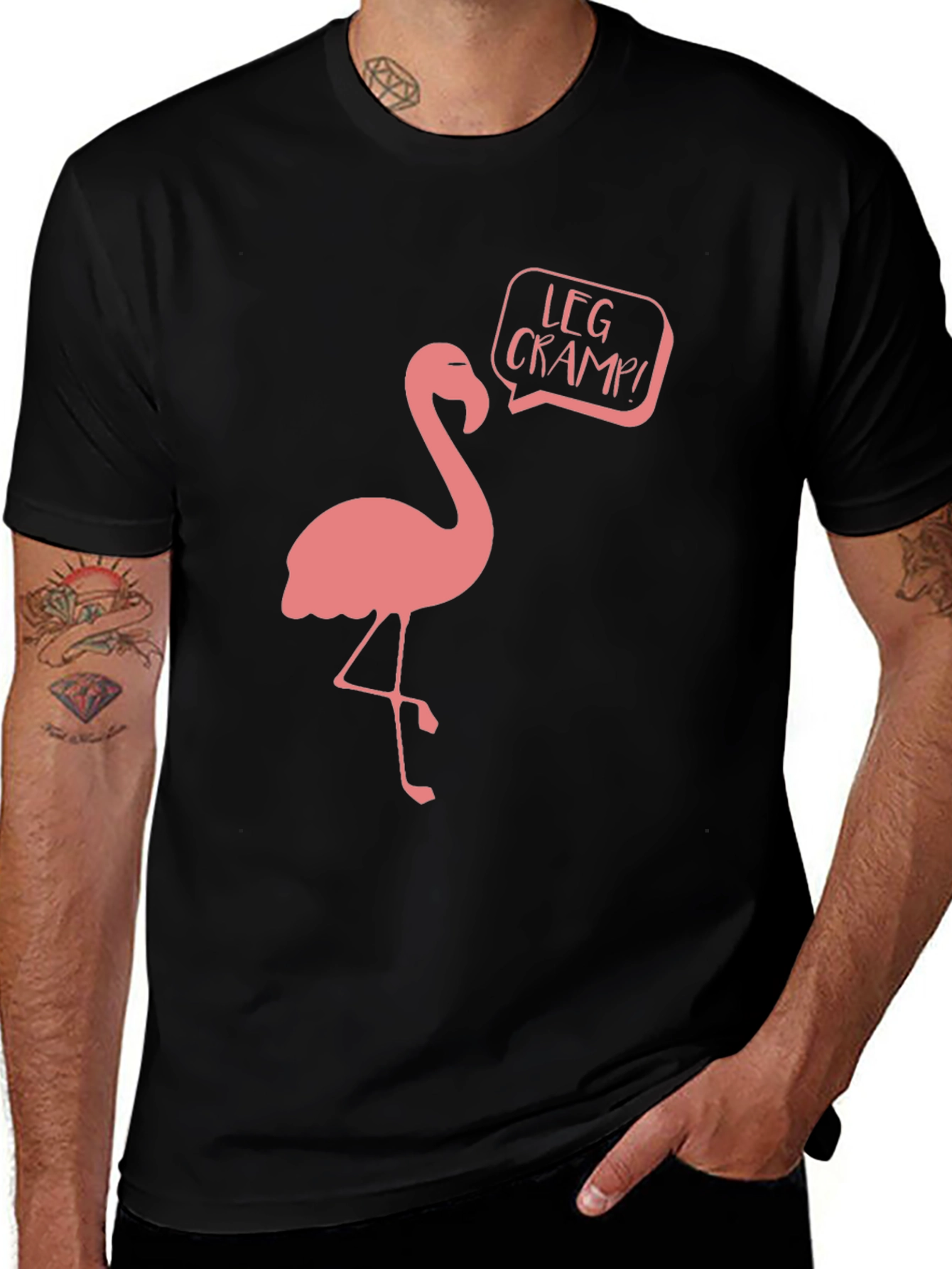 Flamingo Leg Cramp Funny Graphic T-Shirt