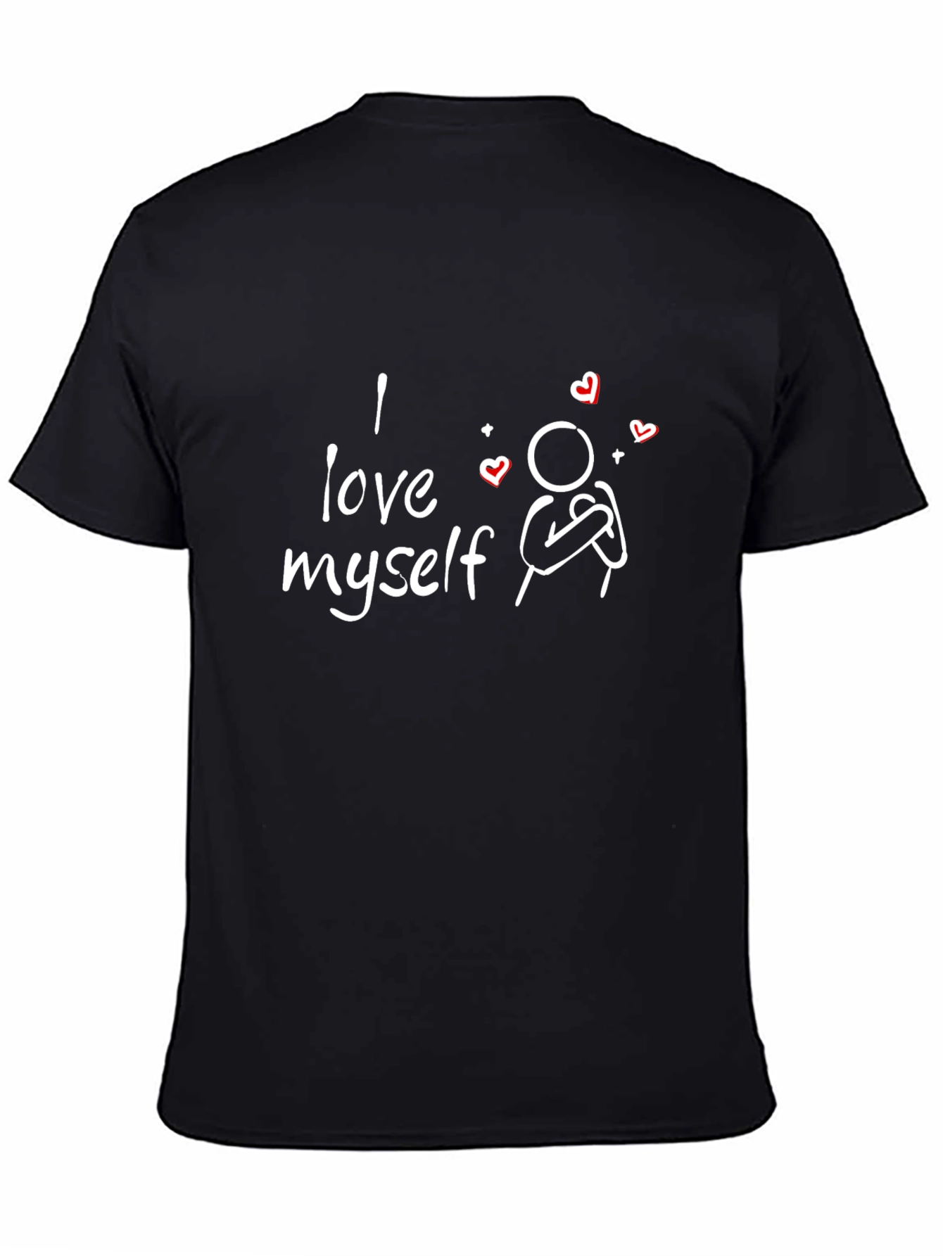 I Love Myself Graphic Tee - Black Casual T-Shirt