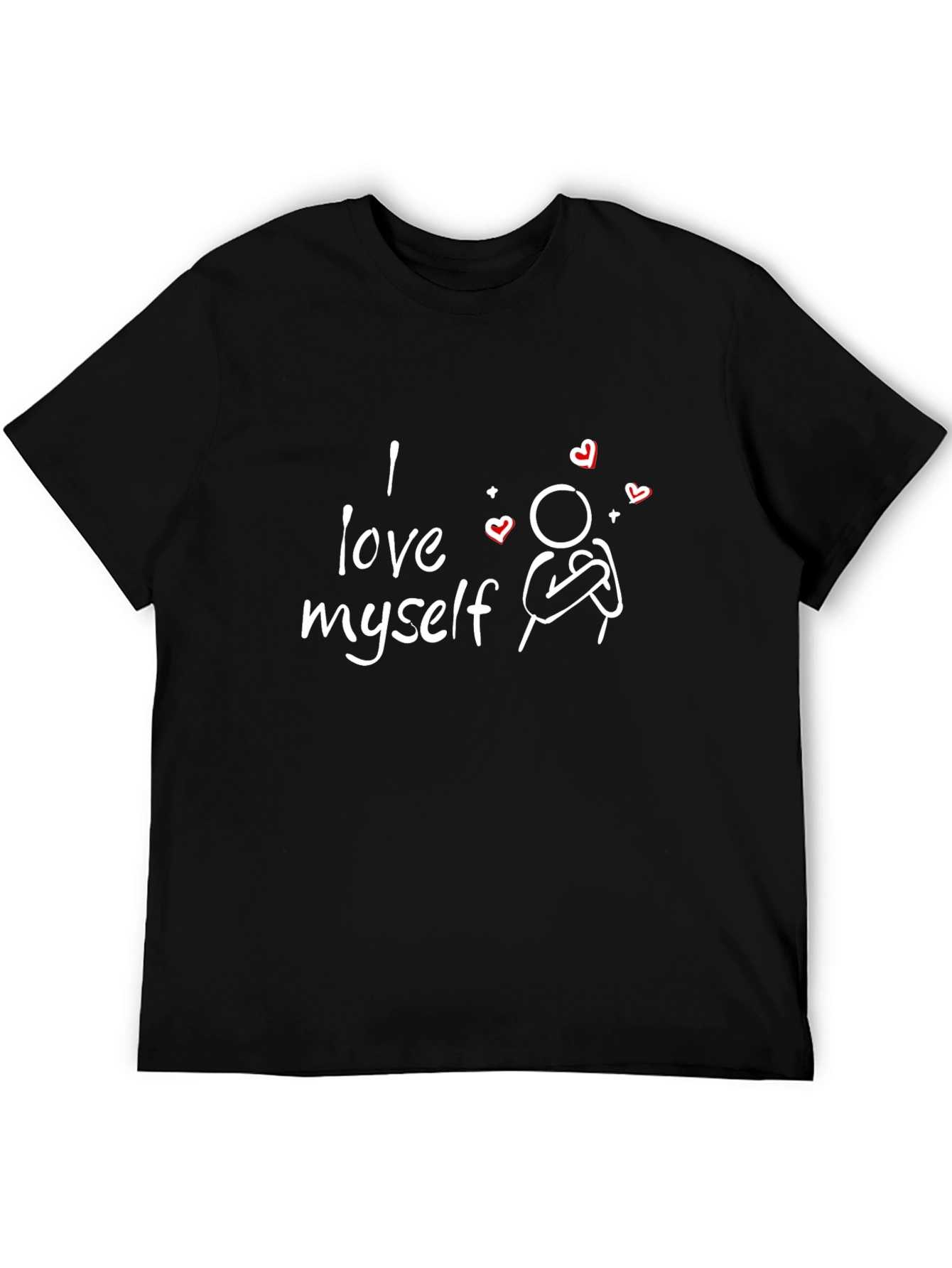 I Love Myself Graphic Tee - Black Casual T-Shirt