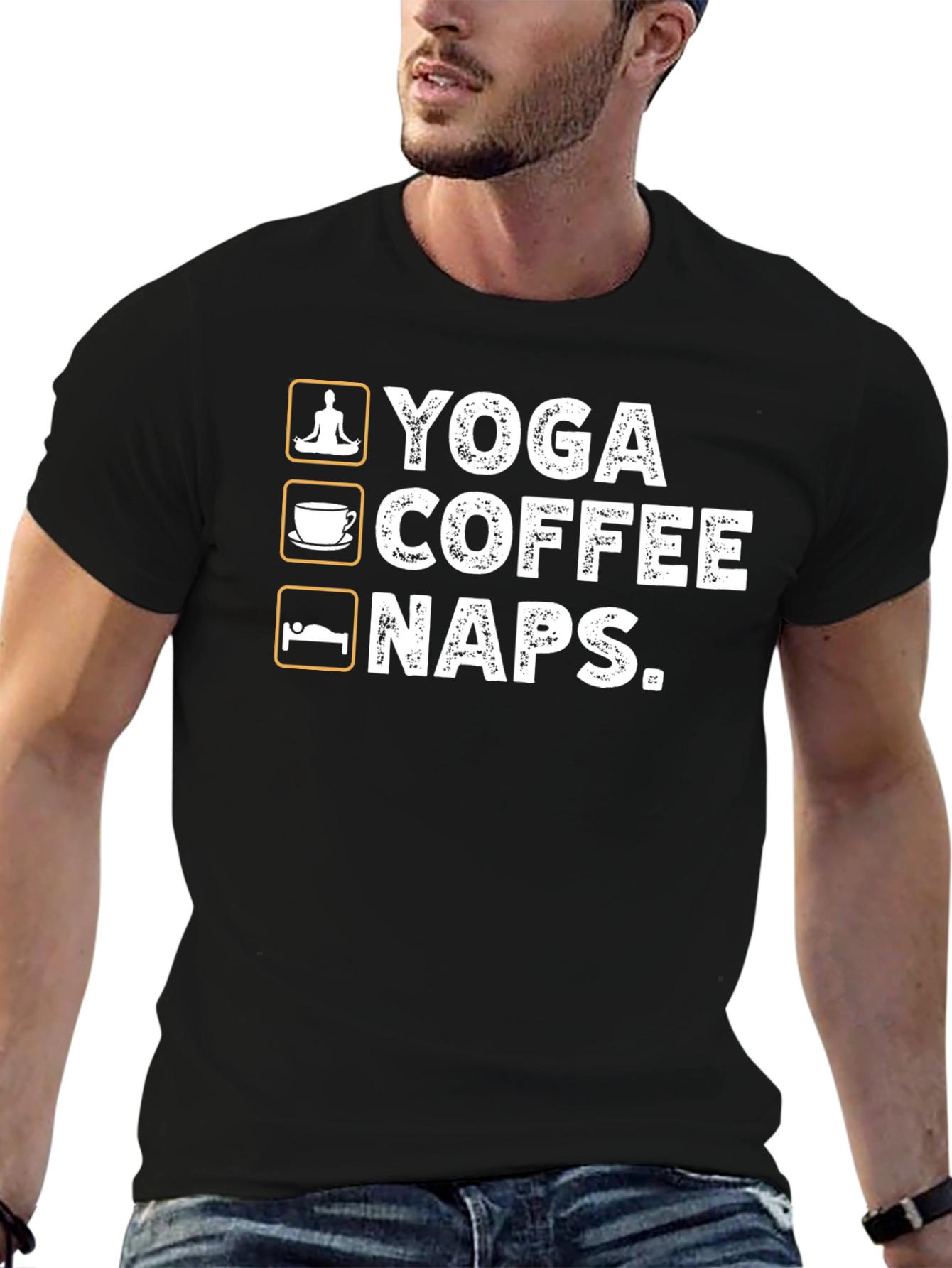 Yoga Coffee Naps Mens T-Shirt
