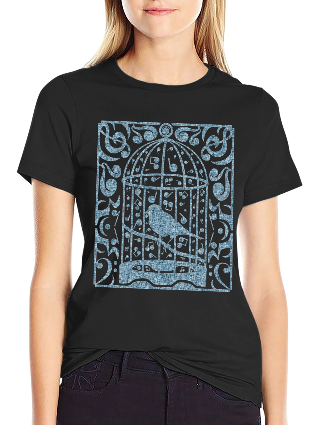 Birdcage Music T-Shirt - Quirky Graphic Tee