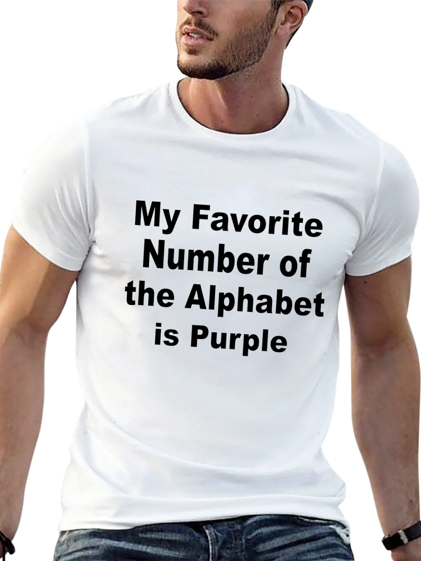 Funny Sarcastic T-Shirt: Alphabet Number is Purple
