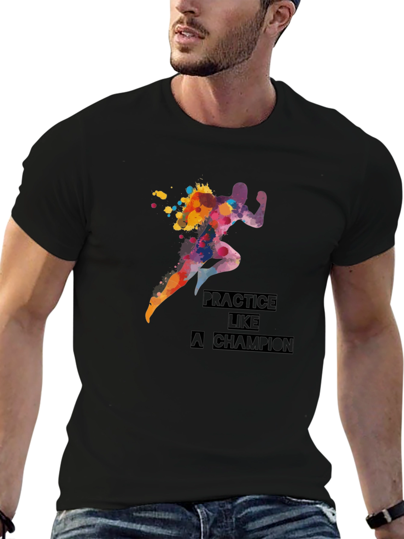 Practice Like a Champion Black Graphic Tee