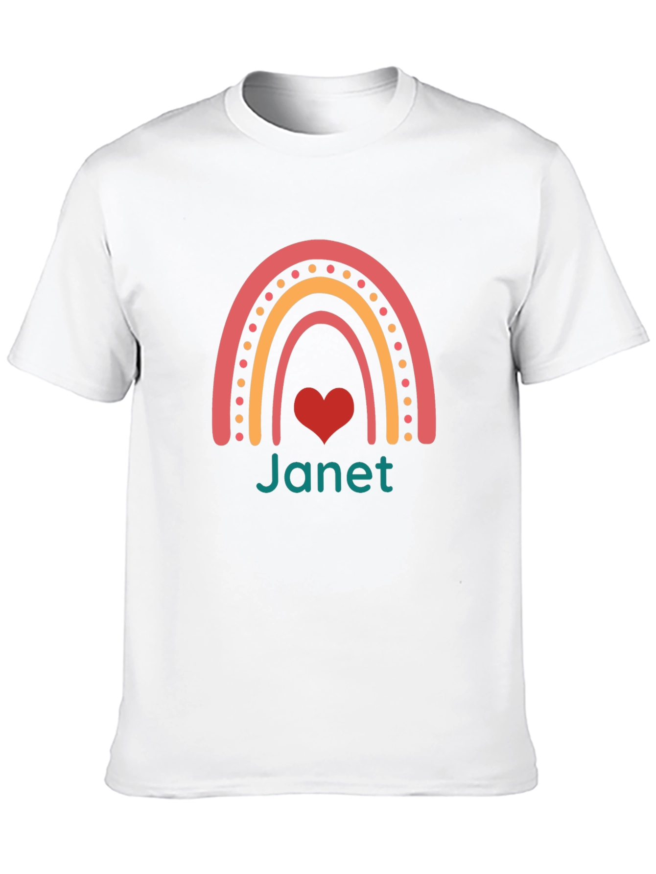 Janet Rainbow Heart Graphic Tee