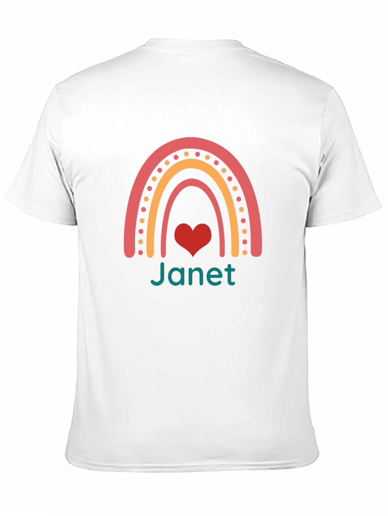 Janet Rainbow Heart Graphic Tee